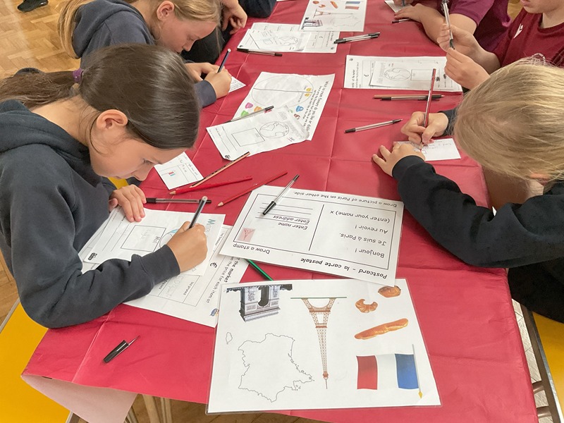 Children writing