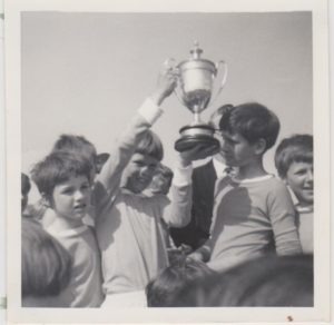 Chris Tutt holding the Collins Cup in 1969