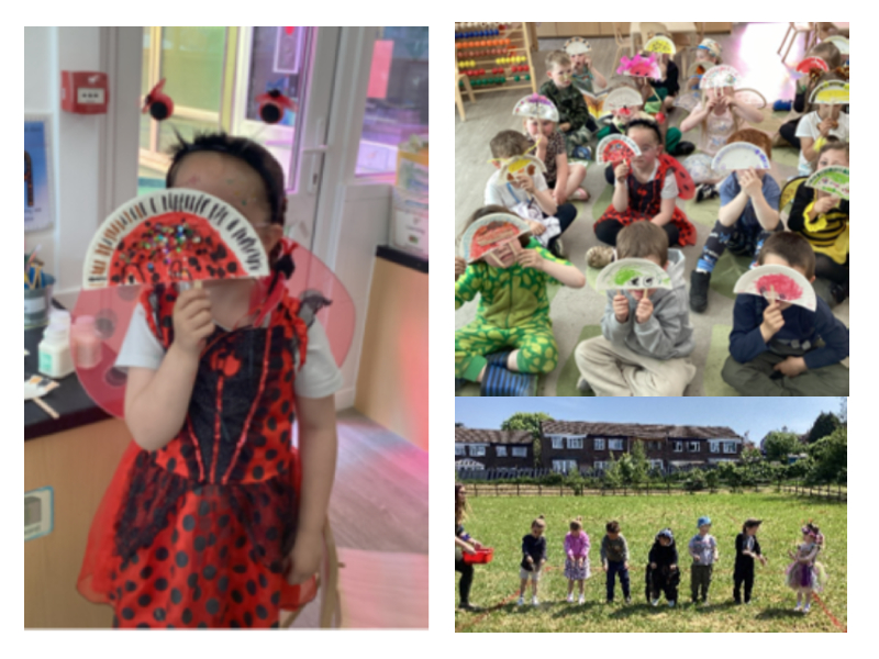Children in their masks.