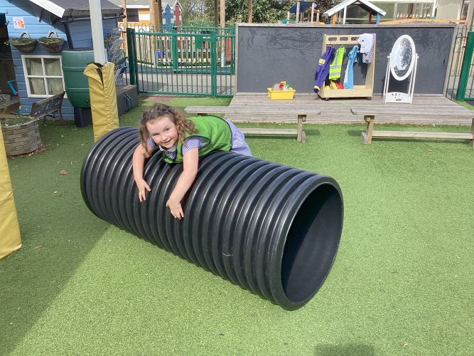 Child playing in school playground
