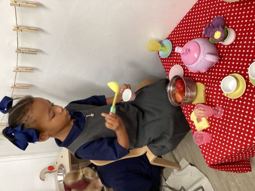 Child playing with toys